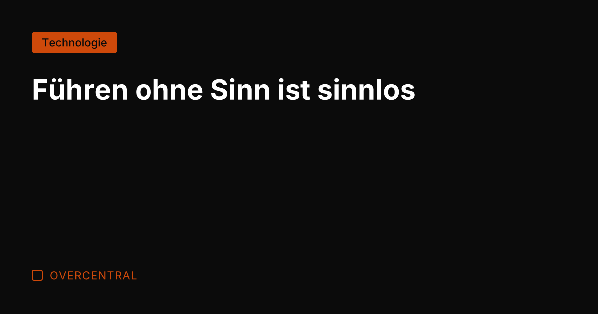 Führen ohne Sinn ist sinnlos