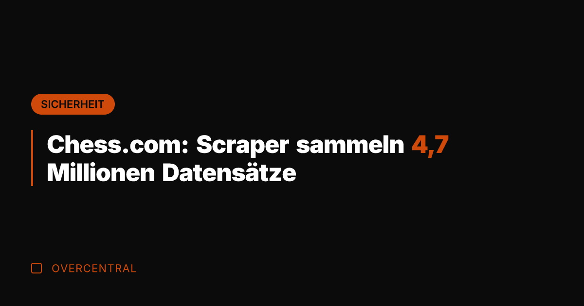 Chess.com: Scraper sammeln 4,7 Millionen Datensätze