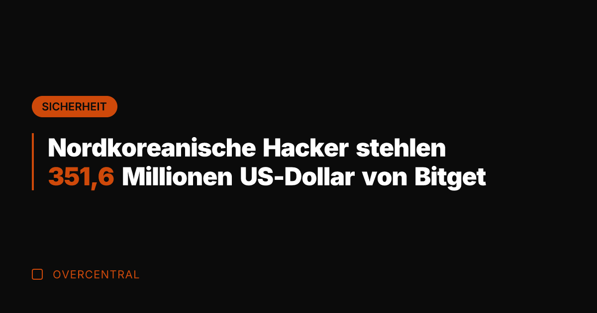 Nordkoreanische Hacker stehlen 351,6 Millionen US-Dollar von Bitget
