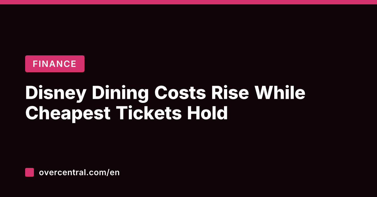 Disney Dining Costs Rise While Cheapest Tickets Hold