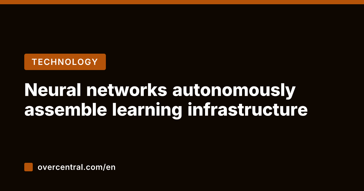 Neural networks autonomously assemble learning infrastructure