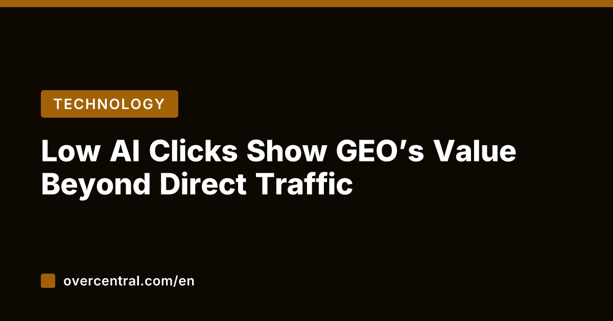 Low AI Clicks Show GEO's Value Beyond Direct Traffic