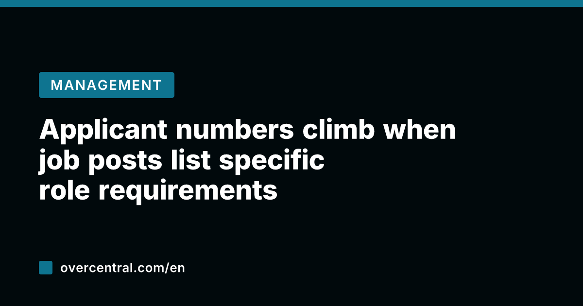 Applicant numbers climb when job posts list specific role requirements