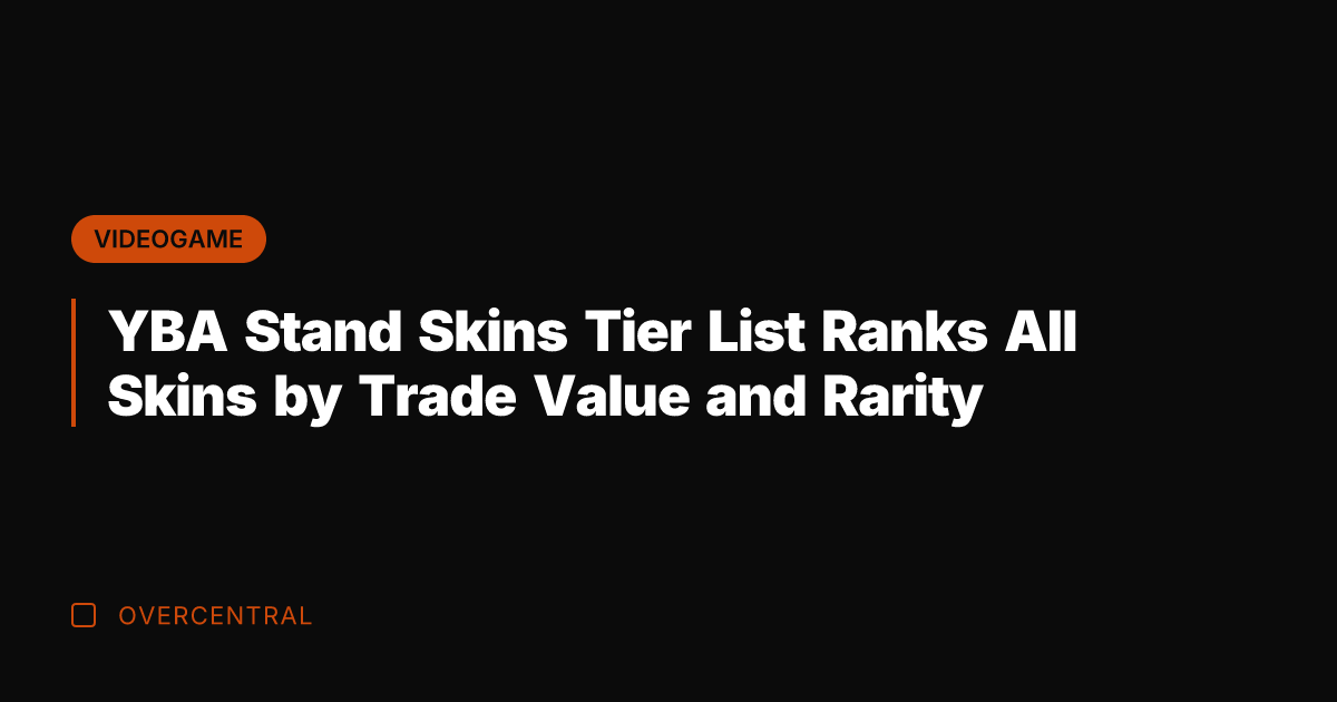 YBA Stand Skins Tier List Ranks All Skins by Trade Value and