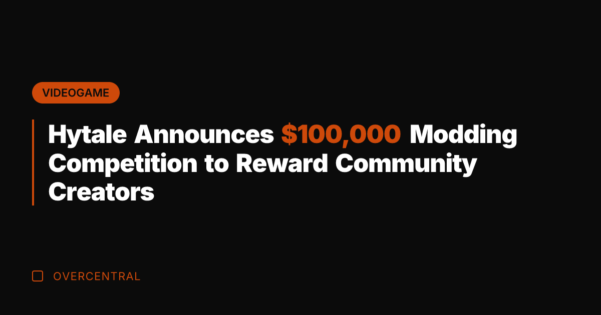 Hytale Announces 0,000 Modding Competition to Reward Community Creators