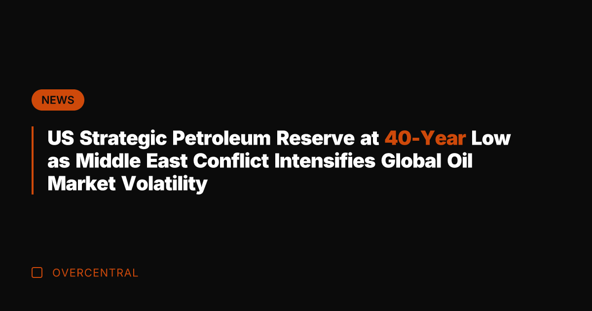 US Strategic Petroleum Reserve at 40-Year Low as Middle East Conflict Intensifies