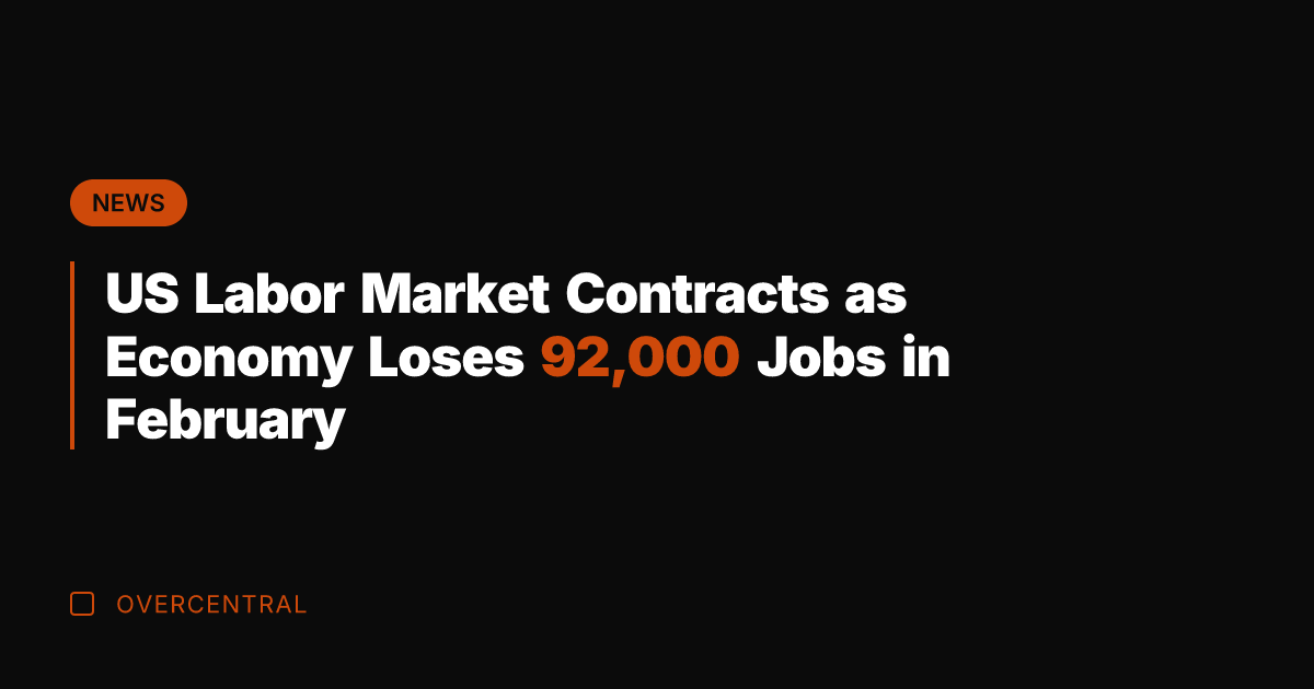 US Labor Market Contracts as Economy Loses 92,000 Jobs in February