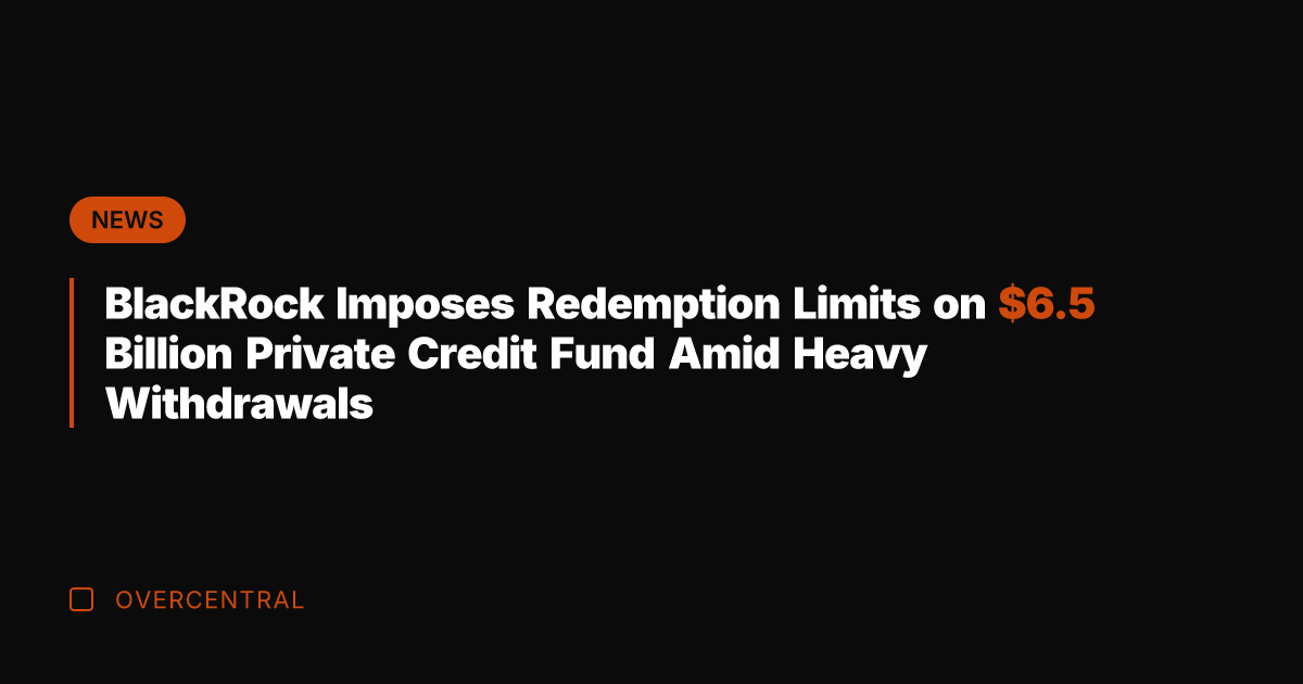 BlackRock Imposes Redemption Limits on .5 Billion Private Credit Fund Amid Heavy