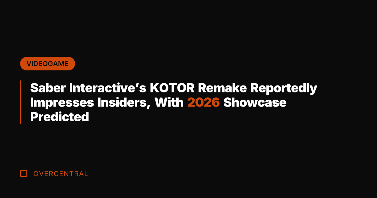 Saber Interactive's KOTOR Remake Reportedly Impresses Insiders, With 2026 Showcase Predicted