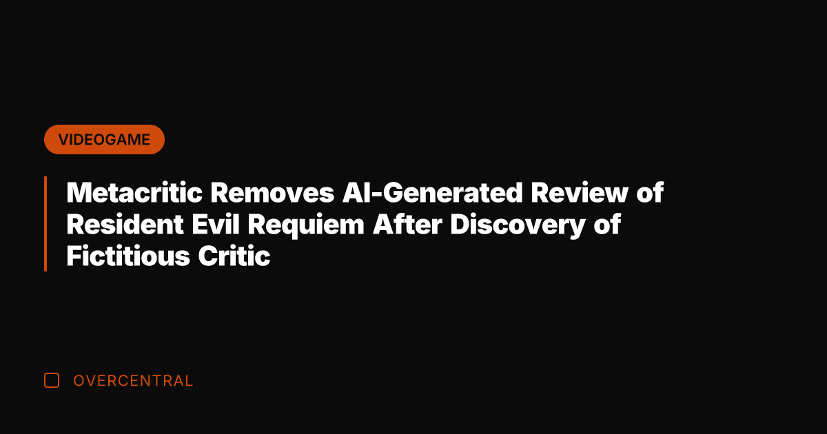 Metacritic Removes AI-Generated Review of Resident Evil Requiem After Discovery of Fictitious