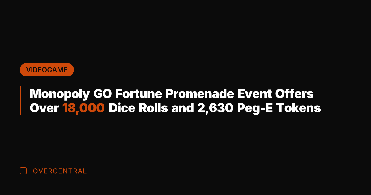 Monopoly GO Fortune Promenade Event Offers Over 18,000 Dice Rolls and 2,630