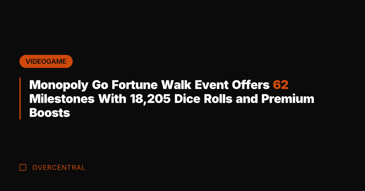 Monopoly Go Fortune Walk Event Offers 62 Milestones With 18,205 Dice Rolls