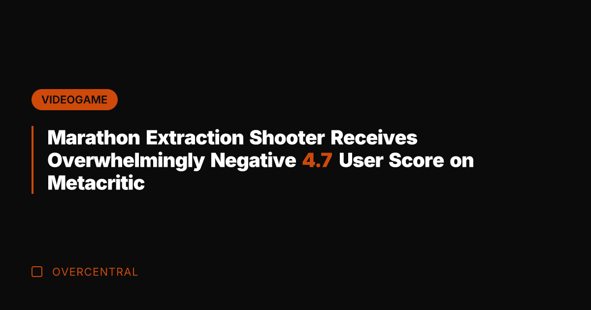 Marathon Extraction Shooter Receives Overwhelmingly Negative 4.7 User Score on Metacritic