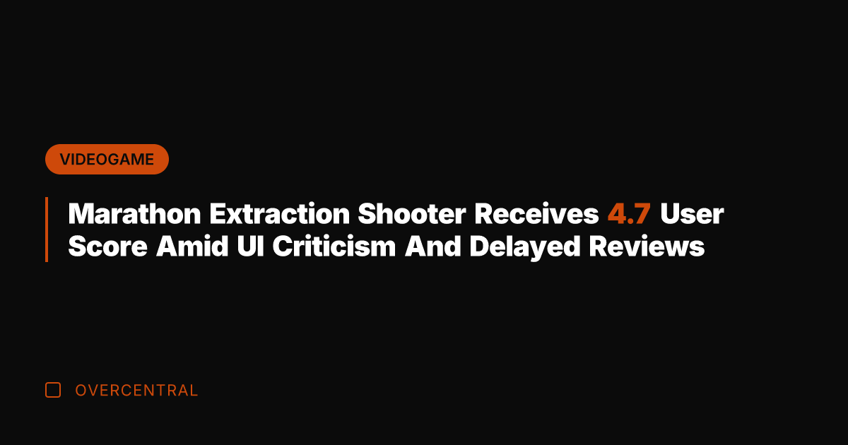Marathon Extraction Shooter Receives 4.7 User Score Amid UI Criticism And Delayed
