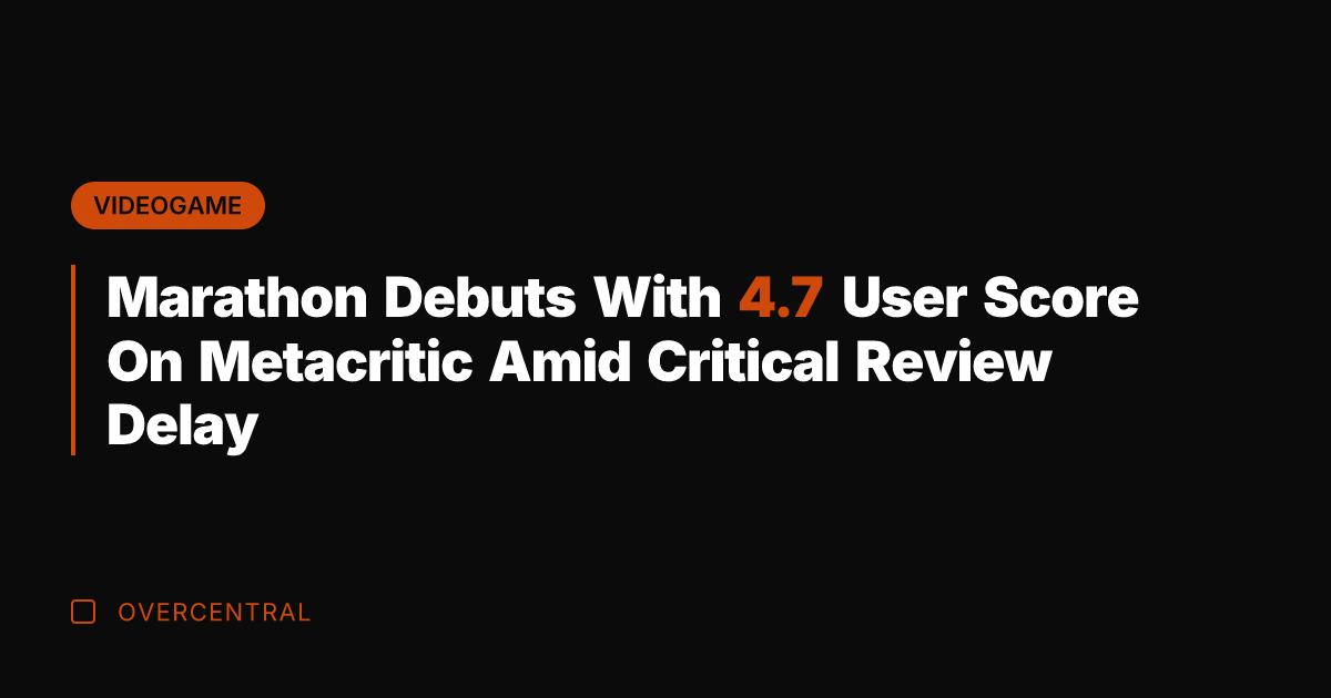 Marathon Debuts With 4.7 User Score On Metacritic Amid Critical Review Delay