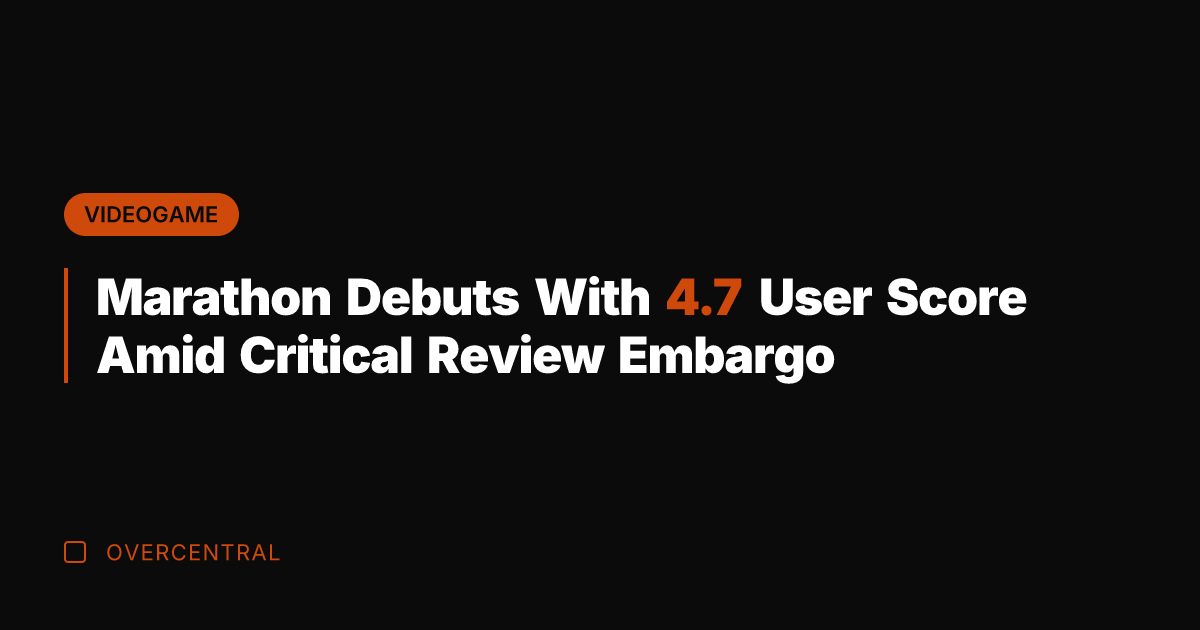 Marathon Debuts With 4.7 User Score Amid Critical Review Embargo