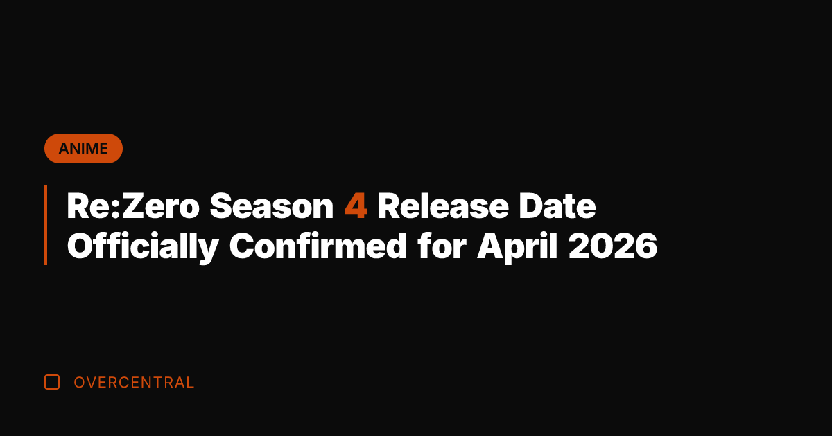 Re:Zero Season 4 Release Date Officially Confirmed for April 2026