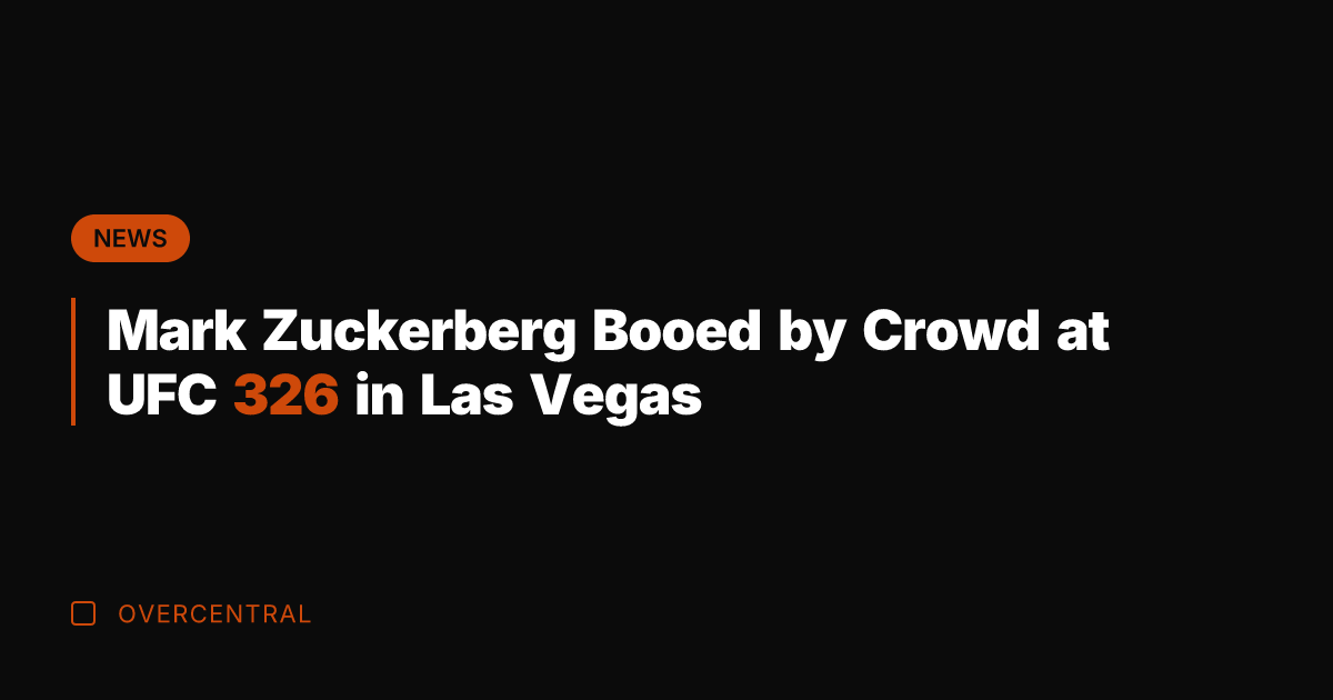 Mark Zuckerberg Booed by Crowd at UFC 326 in Las Vegas