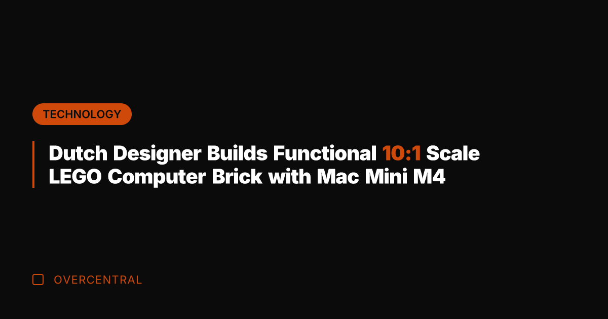 Dutch Designer Builds Functional 10:1 Scale LEGO Computer Brick with Mac Mini