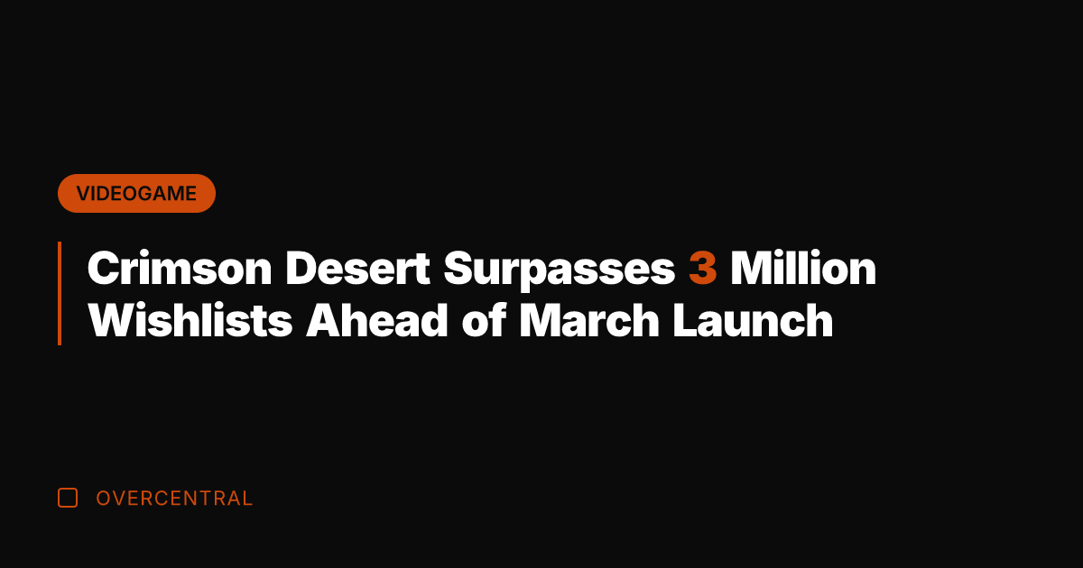 Crimson Desert Surpasses 3 Million Wishlists Ahead of March Launch