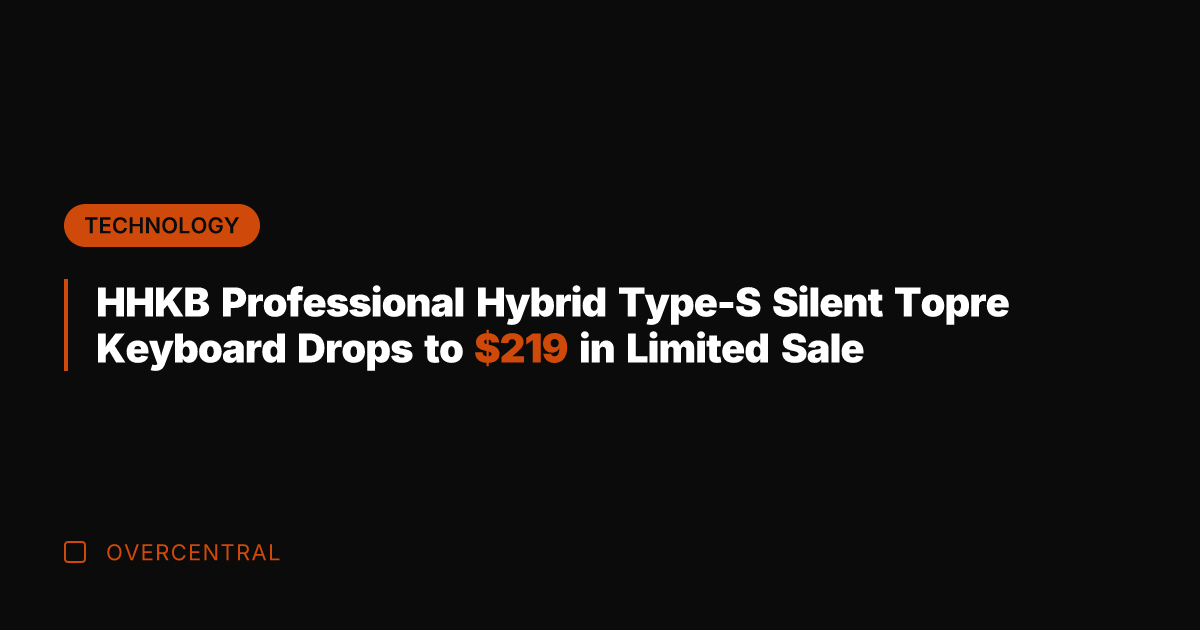 HHKB Professional Hybrid Type-S Silent Topre Keyboard Drops to 9 in Limited