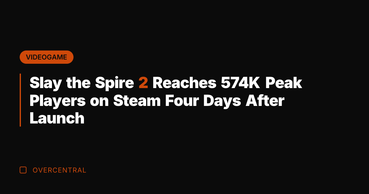 Slay the Spire 2 Reaches 574K Peak Players on Steam Four Days