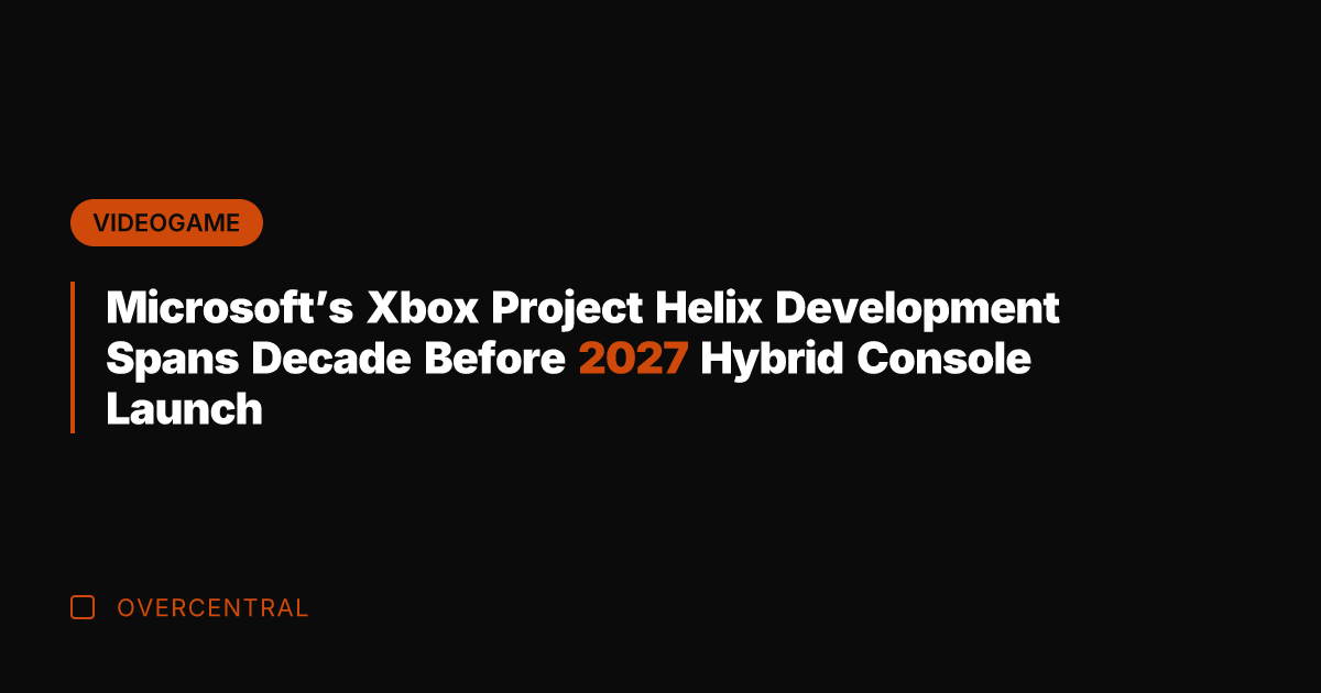 Microsoft's Xbox Project Helix Development Spans Decade Before 2027 Hybrid Console Launch
