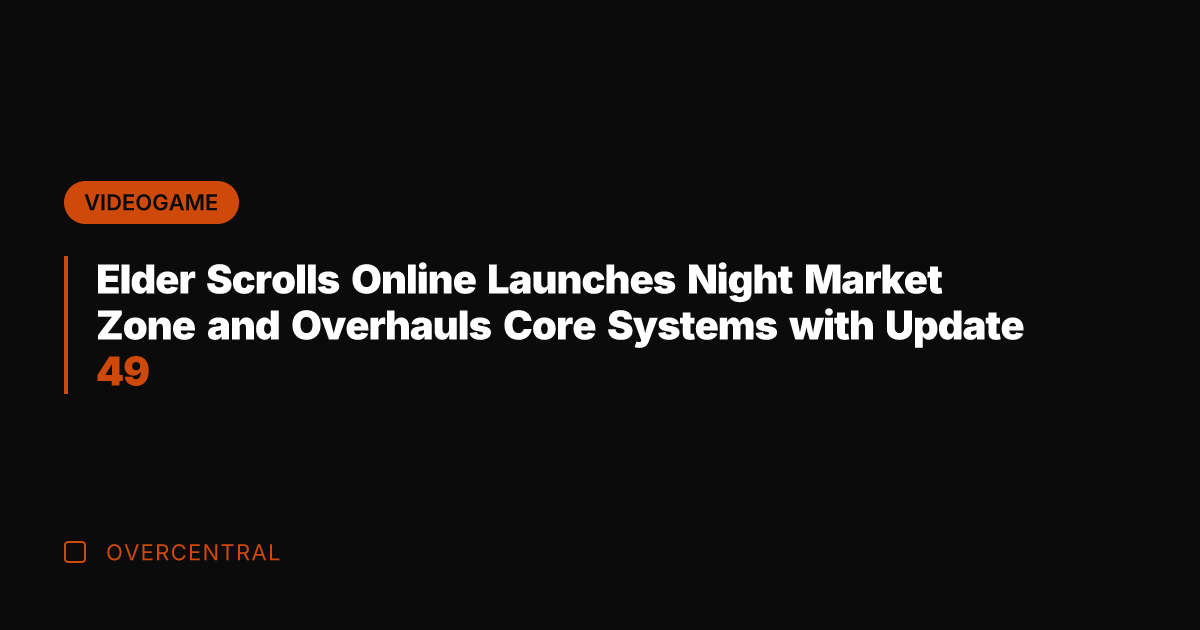 Elder Scrolls Online Launches Night Market Zone and Overhauls Core Systems with