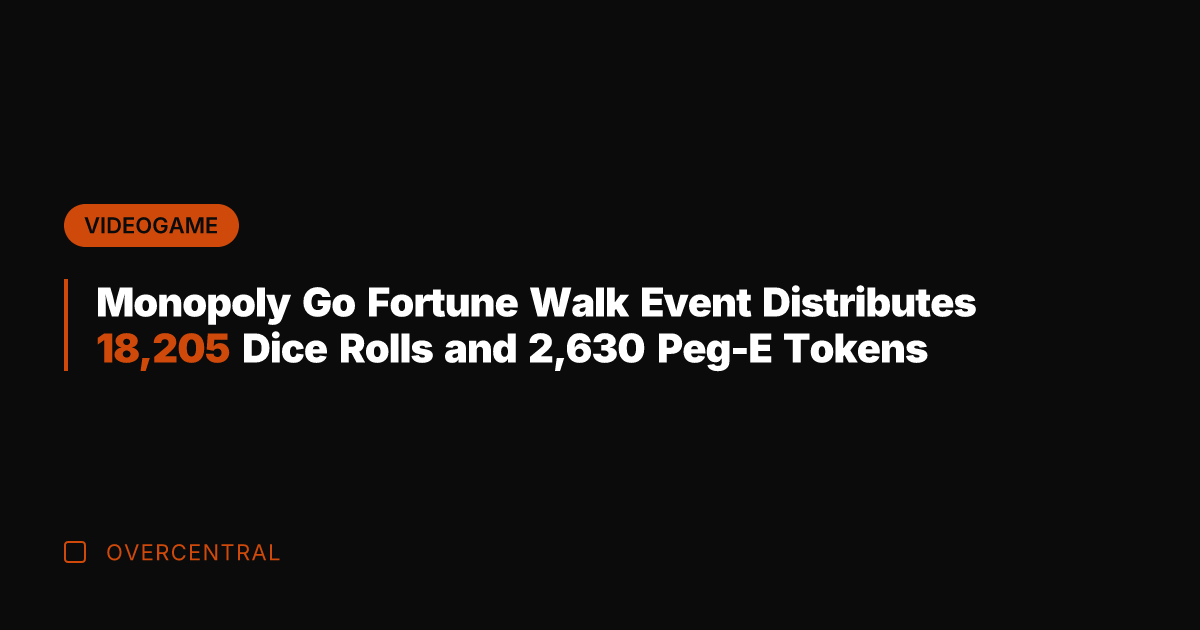 Monopoly Go Fortune Walk Event Distributes 18,205 Dice Rolls and 2,630 Peg-E