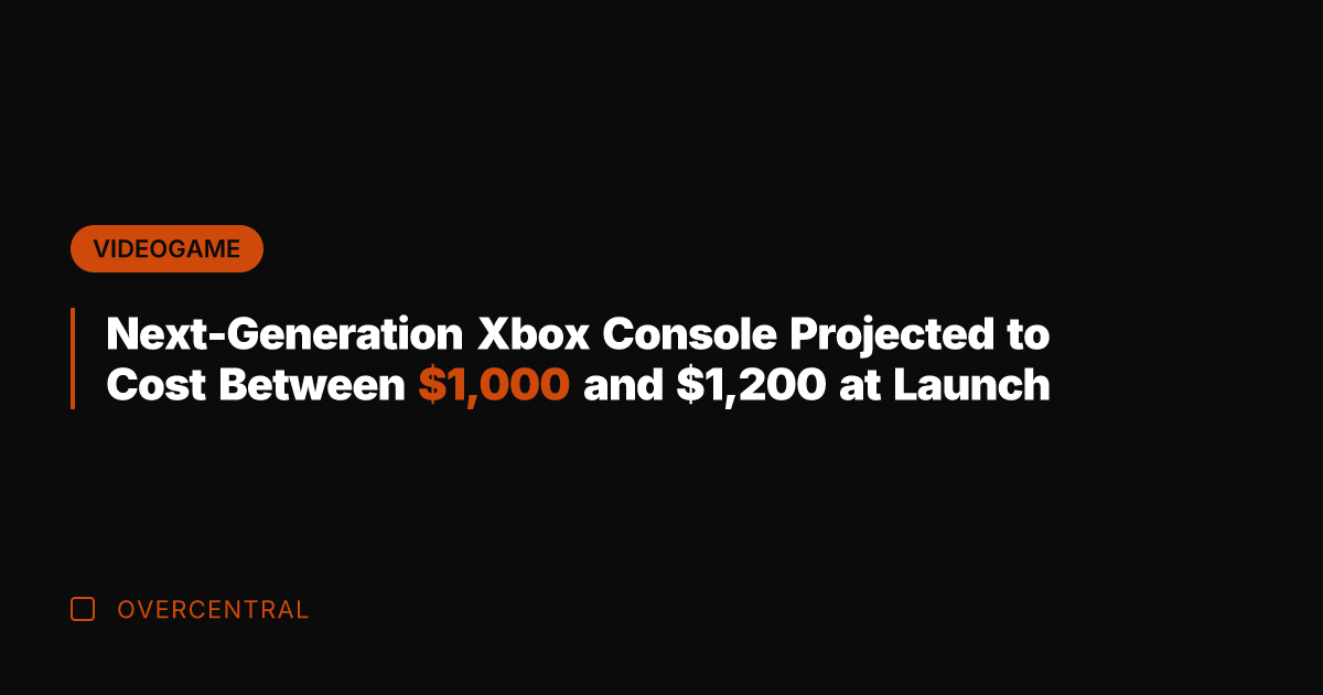 Next-Generation Xbox Console Projected to Cost Between ,000 and ,200 at Launch