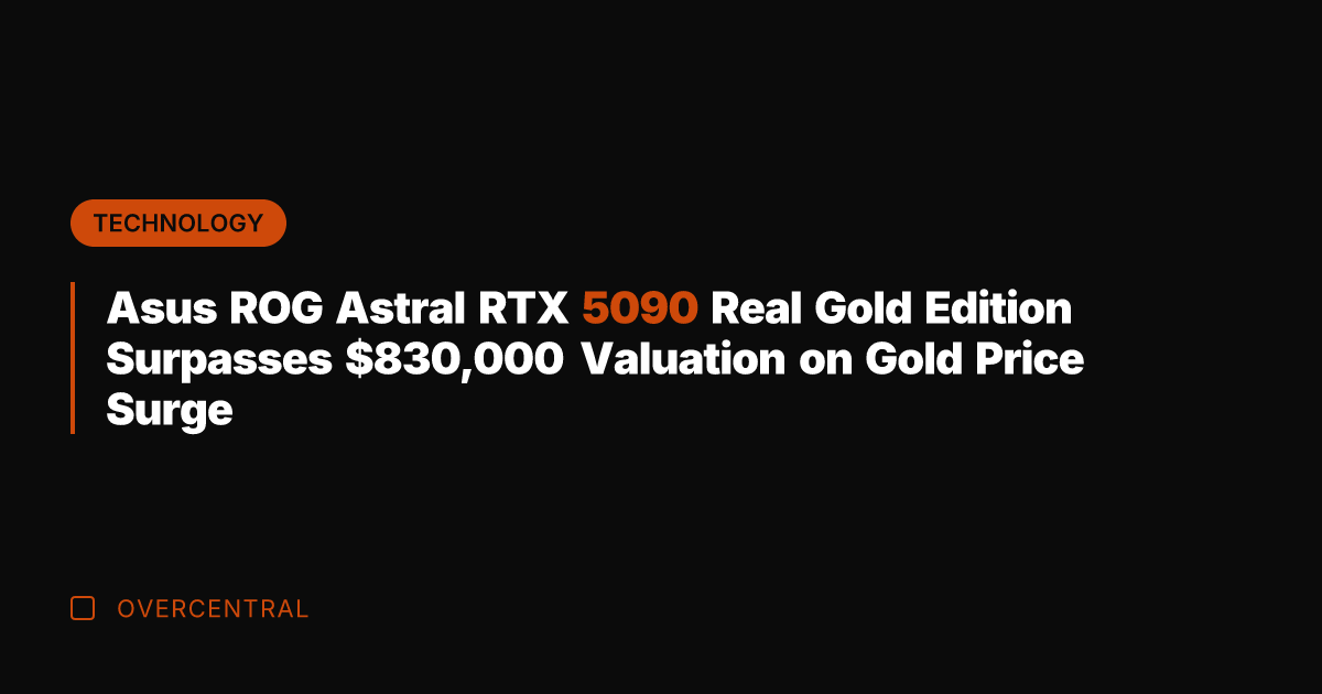 Asus ROG Astral RTX 5090 Real Gold Edition Surpasses 0,000 Valuation on