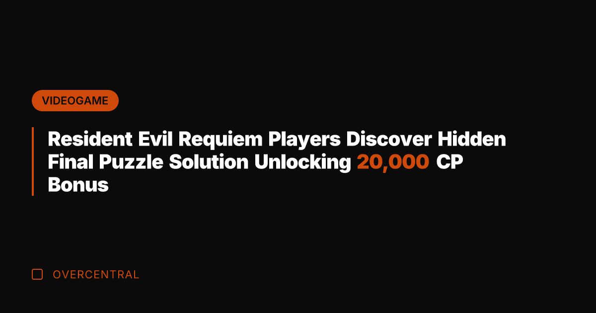 Resident Evil Requiem Players Discover Hidden Final Puzzle Solution Unlocking 20,000 CP