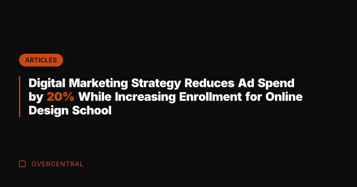Digital Marketing Strategy Reduces Ad Spend by 20% While Increasing Enrollment for