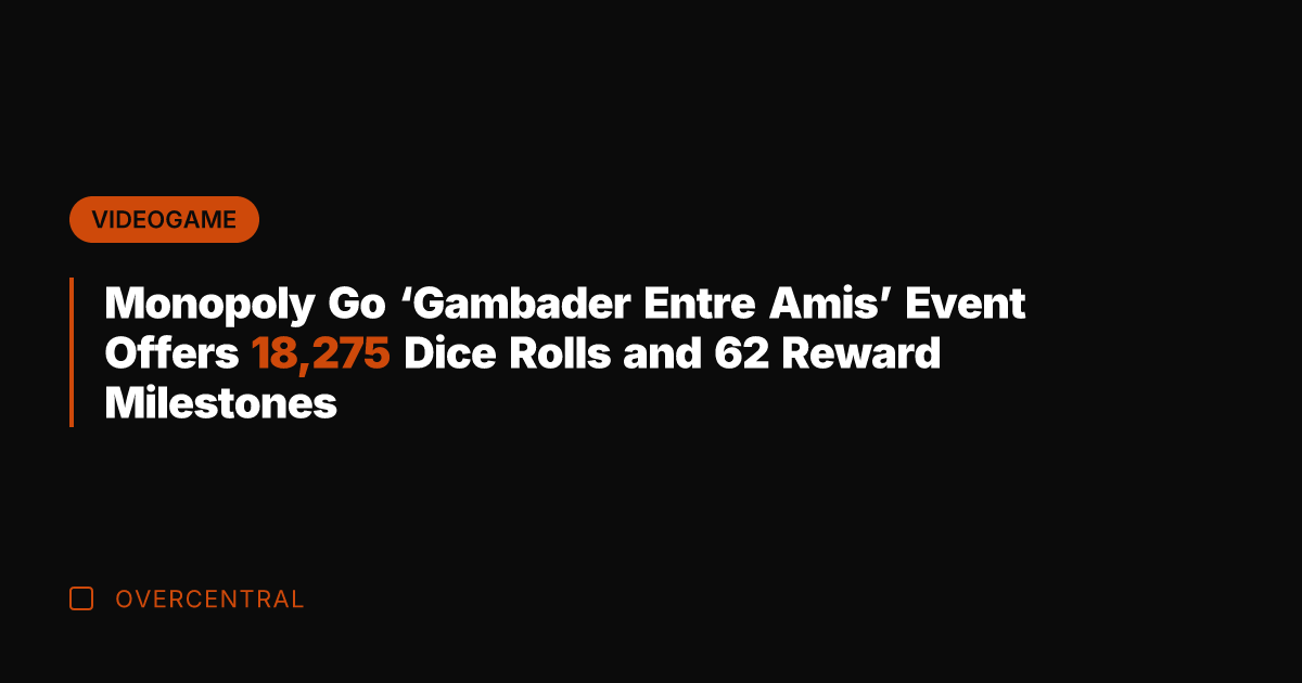 Monopoly Go 'Gambader Entre Amis' Event Offers 18,275 Dice Rolls and 62