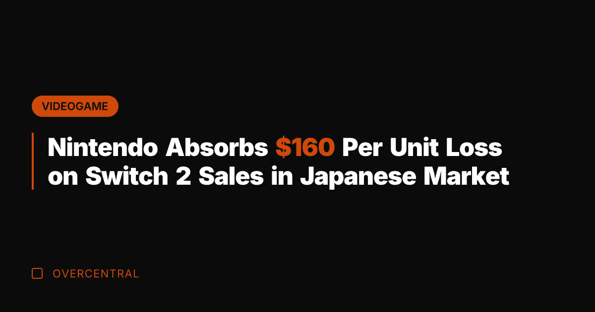 Nintendo Absorbs 0 Per Unit Loss on Switch 2 Sales in Japanese