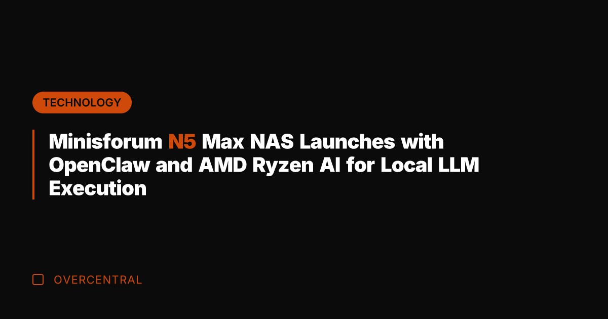 Minisforum N5 Max NAS Launches with OpenClaw and AMD Ryzen AI for