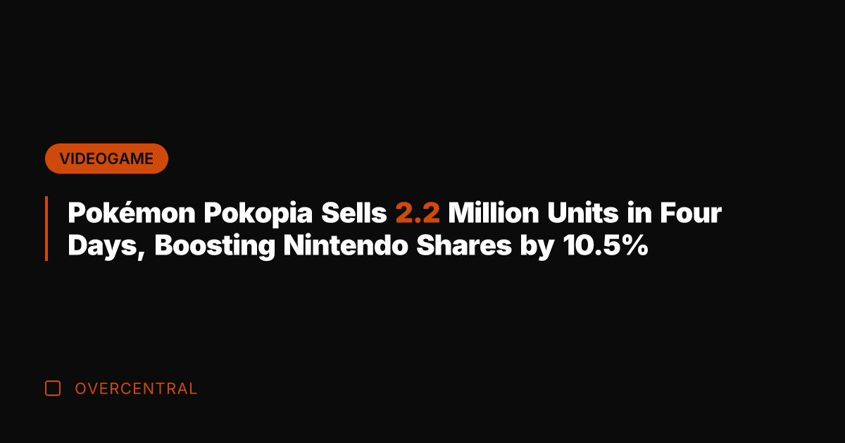 Pokémon Pokopia Sells 2.2 Million Units in Four Days, Boosting Nintendo Shares