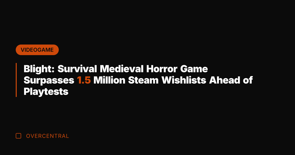 Blight: Survival Medieval Horror Game Surpasses 1.5 Million Steam Wishlists Ahead of