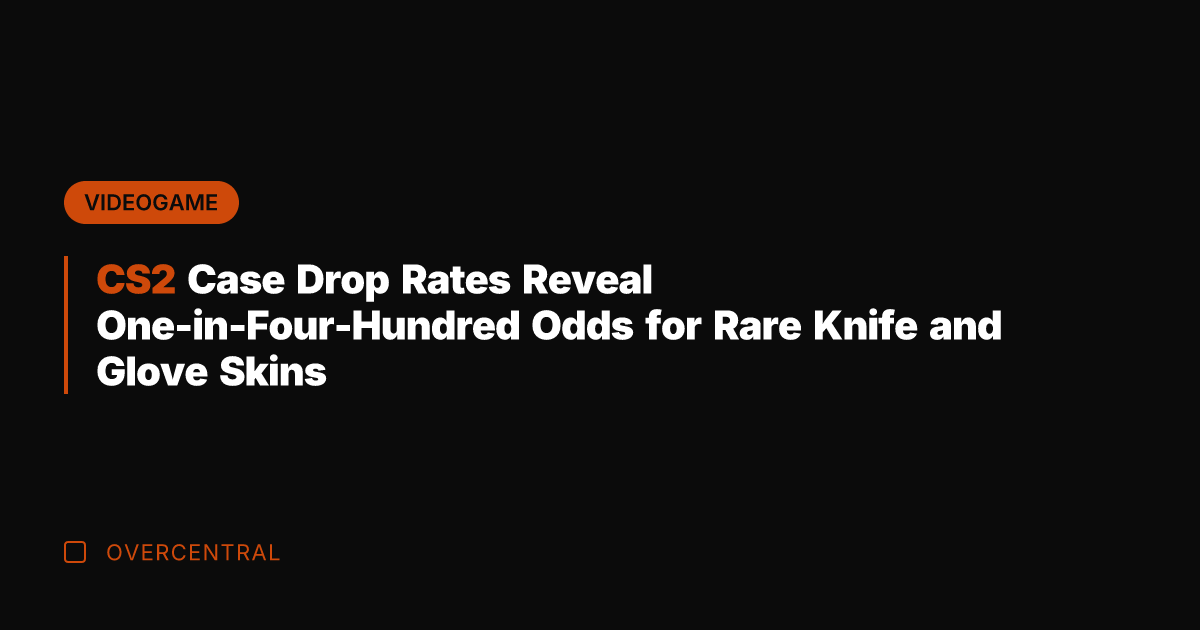 CS2 Case Drop Rates Reveal One-in-Four-Hundred Odds for Rare Knife and Glove