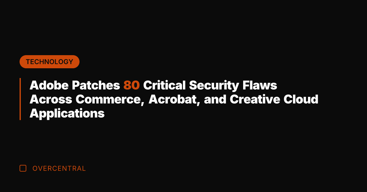 Adobe Patches 80 Critical Security Flaws Across Commerce, Acrobat, and Creative Cloud