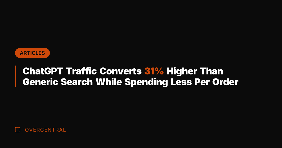 ChatGPT Traffic Converts 31% Higher Than Generic Search While Spending Less Per