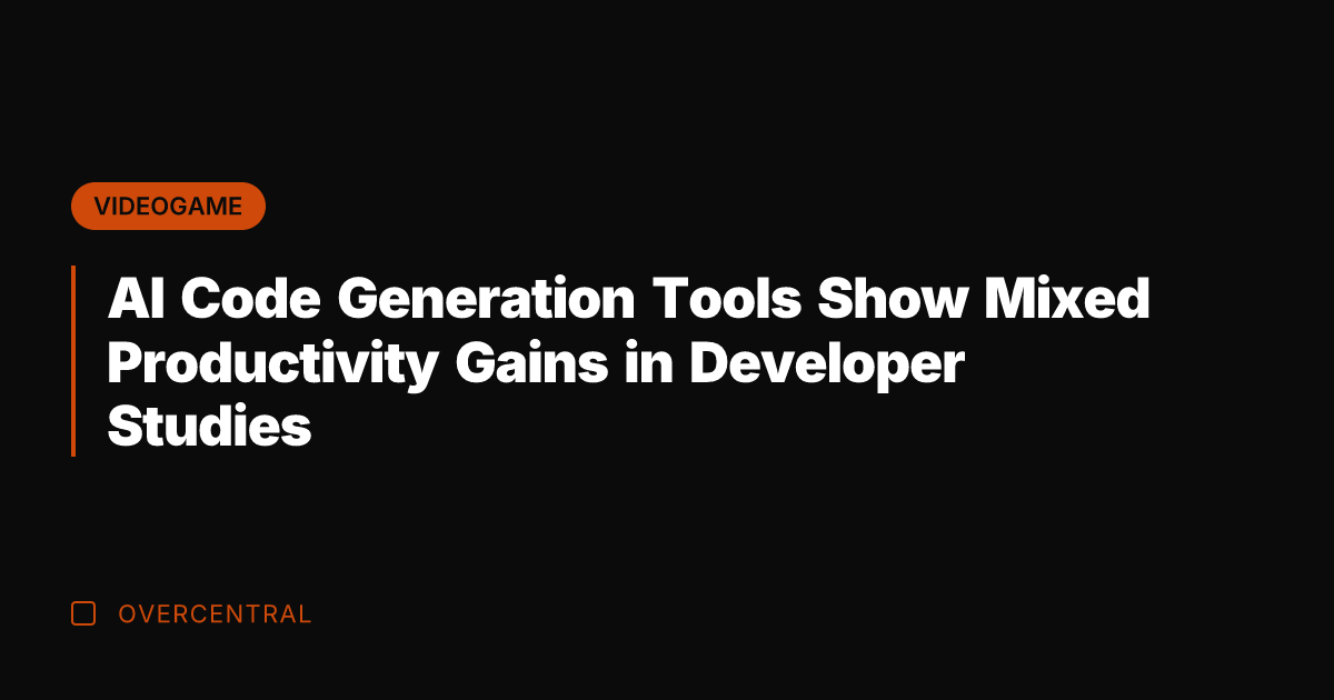 AI Code Generation Tools Show Mixed Productivity Gains in Developer Studies
