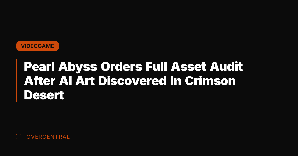 Pearl Abyss Orders Full Asset Audit After AI Art Discovered in Crimson
