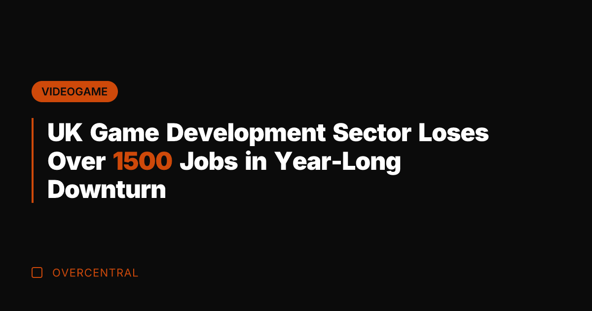 UK Game Development Sector Loses Over 1500 Jobs in Year-Long Downturn