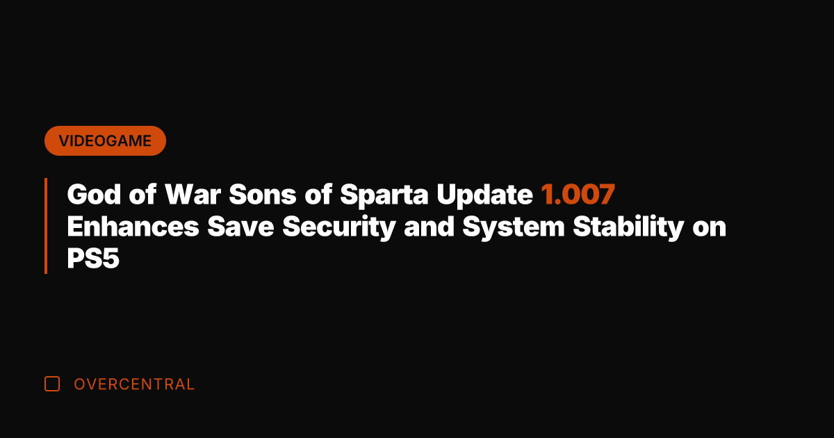 God of War Sons of Sparta Update 1.007 Enhances Save Security and