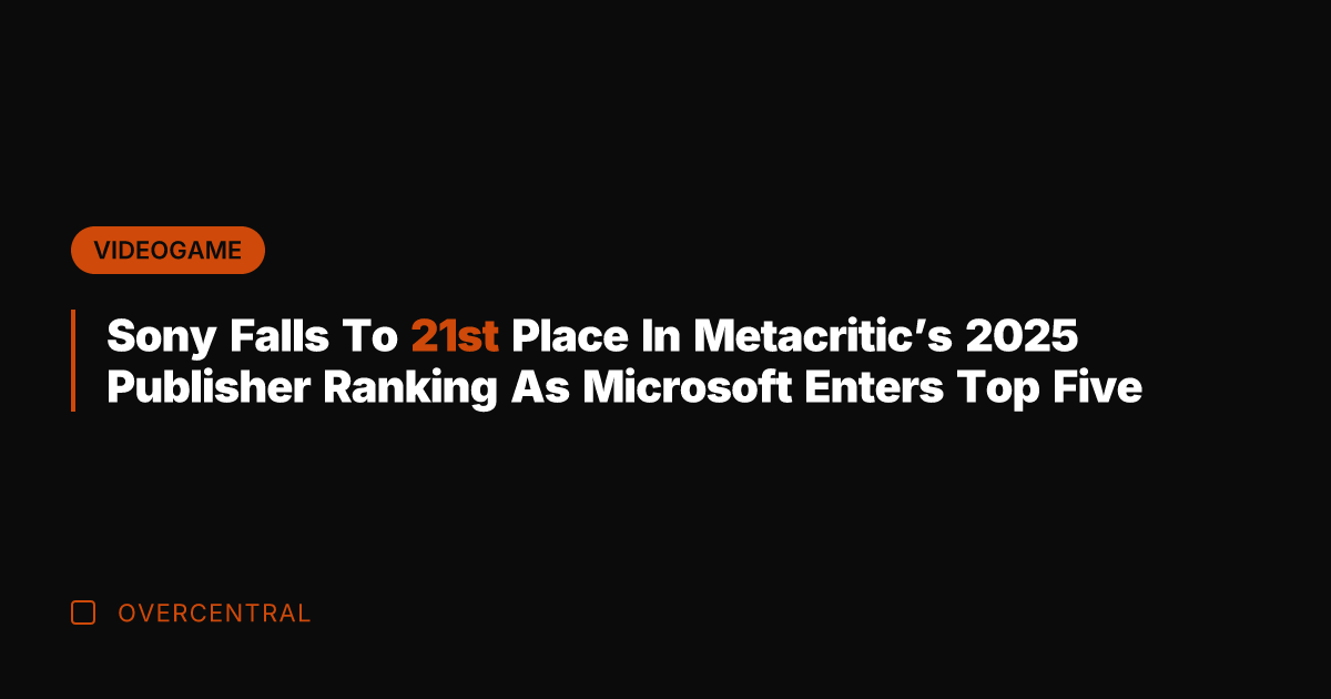 Sony Falls To 21st Place In Metacritic's 2025 Publisher Ranking As Microsoft