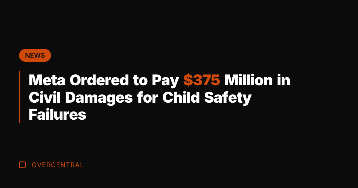 Meta Ordered to Pay 5 Million in Civil Damages for Child Safety