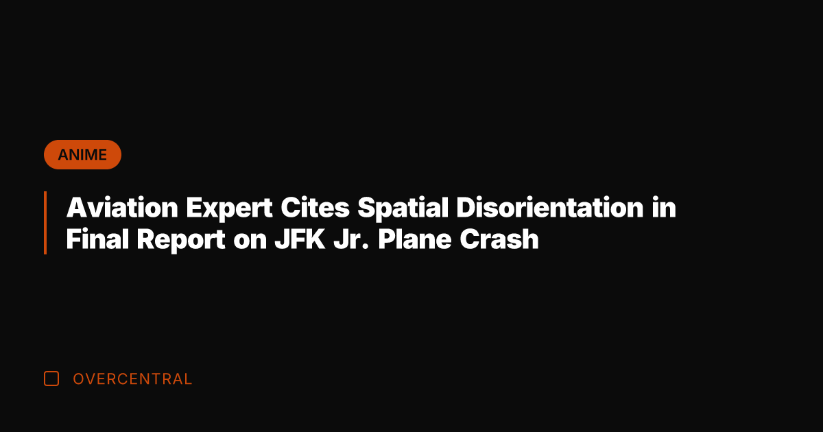 Aviation Expert Cites Spatial Disorientation in Final Report on JFK Jr. Plane