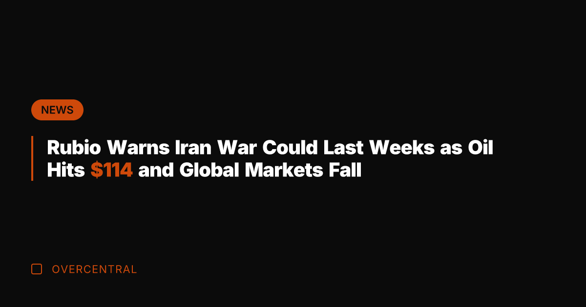 Rubio Warns Iran War Could Last Weeks as Oil Hits 4 and