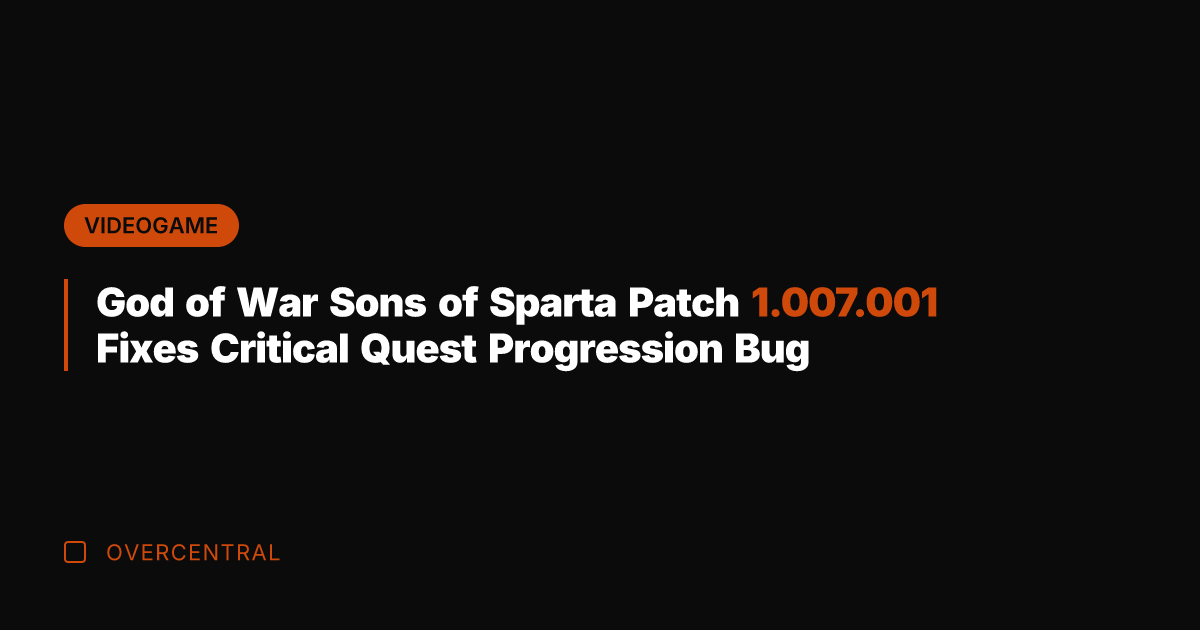 God of War Sons of Sparta Patch 1.007.001 Fixes Critical Quest Progression